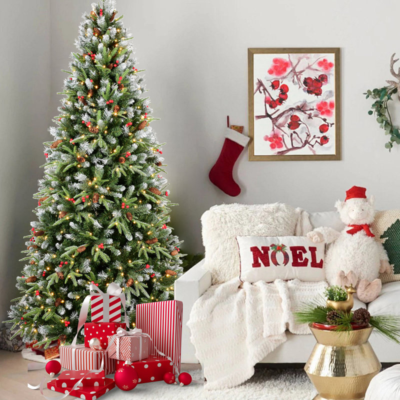 Arbre de Noël avec 150 lumières DEL blanc chaud, 9'