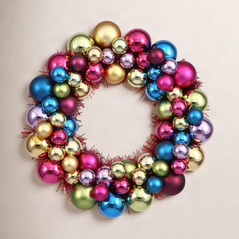 Couronne de boules brillantes et mates, Multicolore, 7