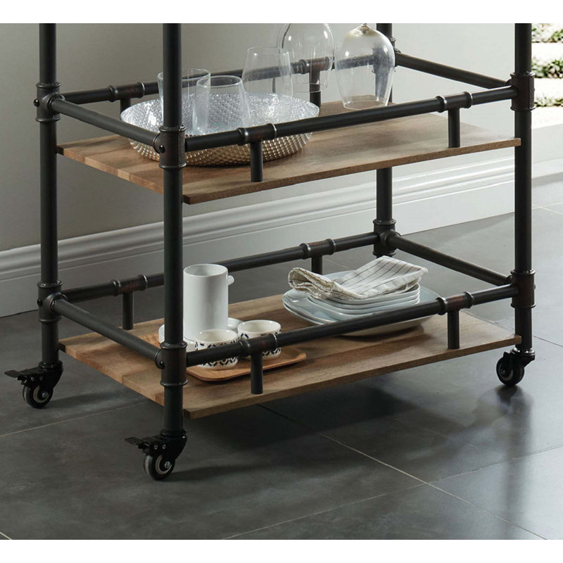 Chariot de service de style industriel en noir