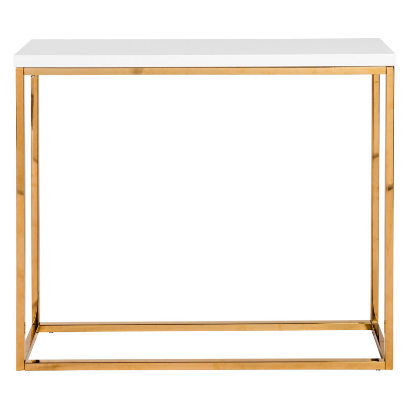 Camp Narrow Console Table, Silver, White