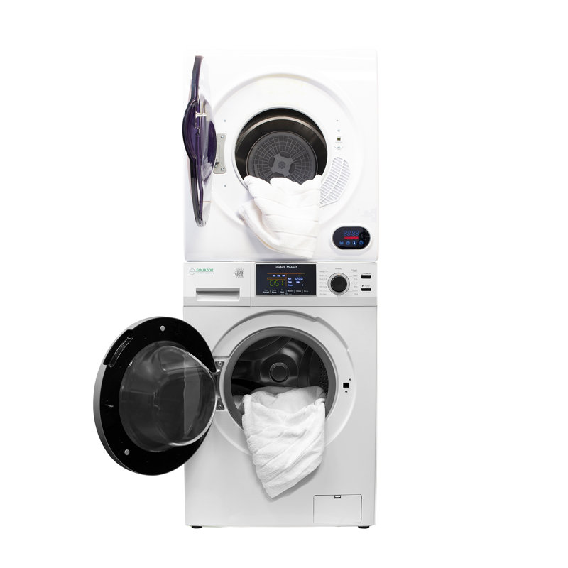 Laveuse Equator Premium empilable 110 V 1,62 pi³ 15 lb + sécheuse ventilée DIGI 3,5 pi³