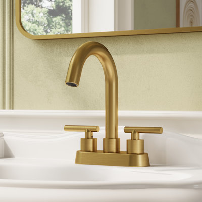 Centerset Bathroom Faucet with Drain Assembly, 2-Handle Bathroom Sink Faucet 