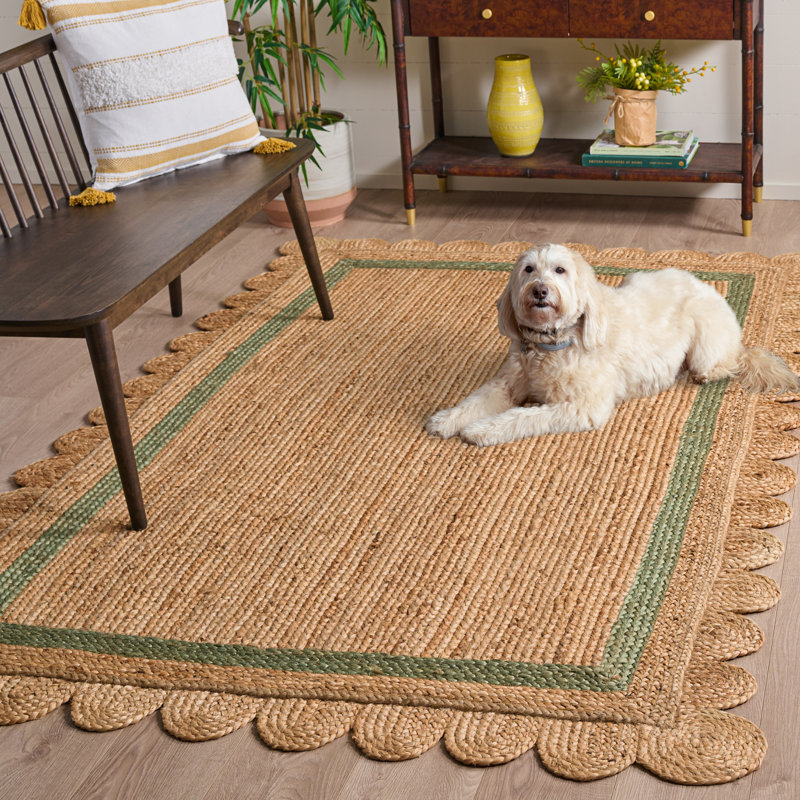 Inaki Natural Fiber 896 Hand Woven Jute Pile Geometric Rug, Rectangle 5' x 8'
