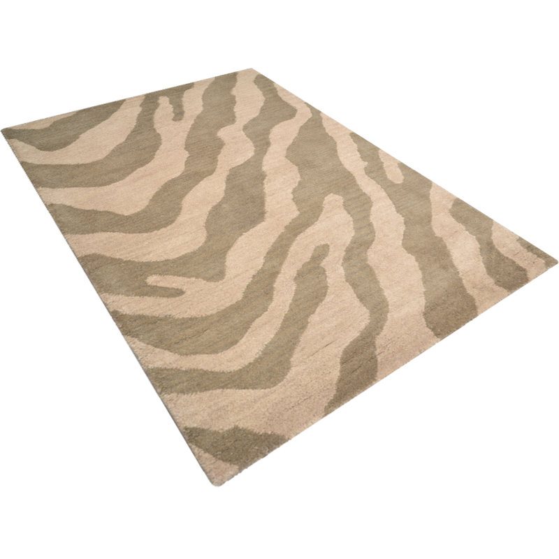 Danny Hand Tufted Wool Eco-Friendly Area Rugs - Beige Brown Color, Abstract Modern Design, High Pile Thick Handmade Anti Skid Area Rugs for Living Room, Bed Room