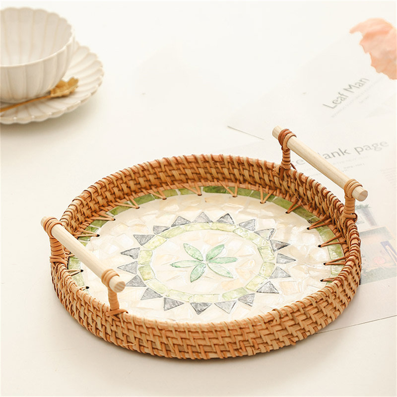 Arelie Wood Tray, 2.56" H x 9.45" W x 9.45" D