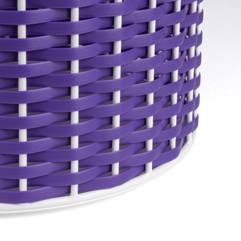 Cecil Open Waste Basket - 4.13 Gallons, Purple/White