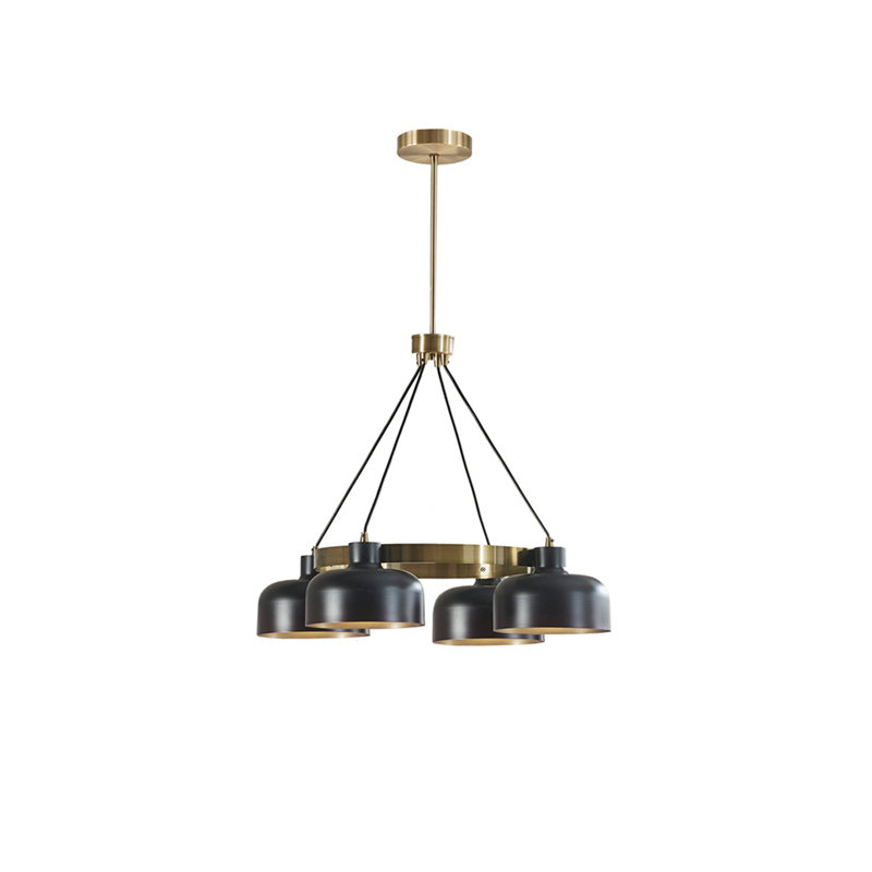Lustre 4 lumières à abat-jour en métal