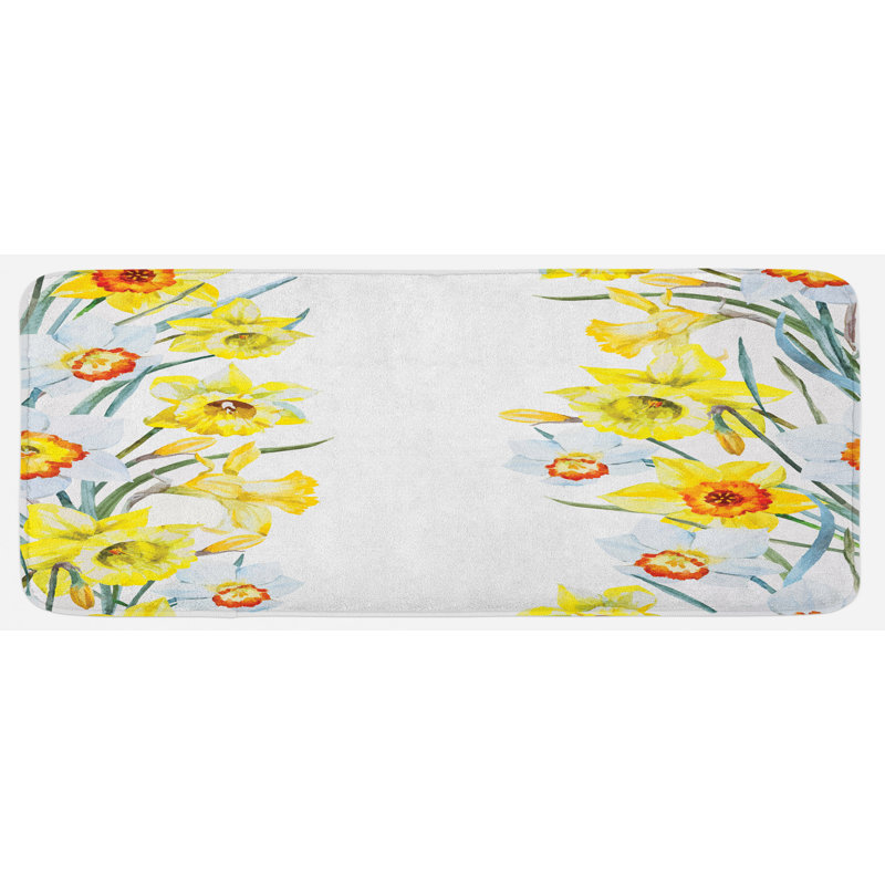 Tapis de cuisine jonquille