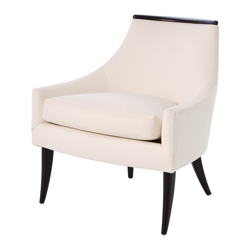 Fauteuil Boomerang - Cuir blanc, Cuir véritable blanc, Ébène