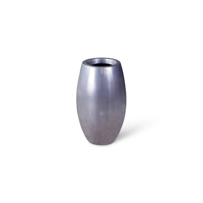 Pot à fleurs en résine Elonga, H 26 po x l 17 po x P 17 po, Aluminium poli