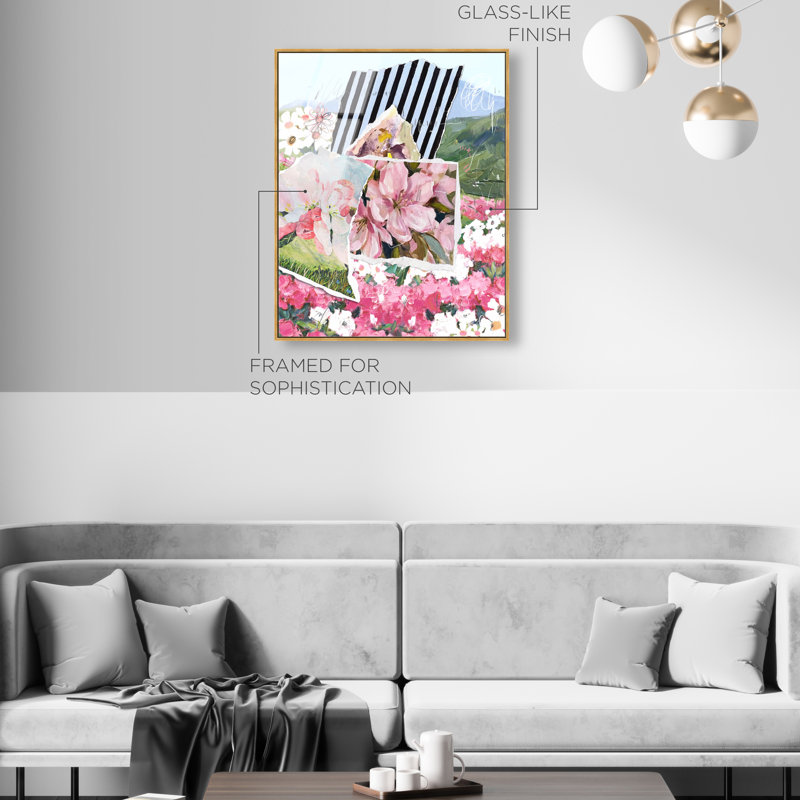 Let it All Bloom High-Gloss Frameless Acrylic Glass Wall Art Floral & Botanical Print by Oliver Gal, Ready to Hang, 16 x 20