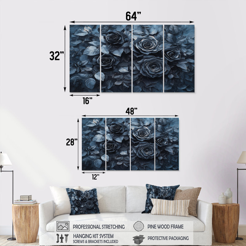 Garner - Assortiment de bouquets assortis - Art mural traditionnel, 4, H 28 po x l 48 po