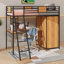 Lit mezzanine compact compact avec bureau en L et garde-robe encastrée-1949872861