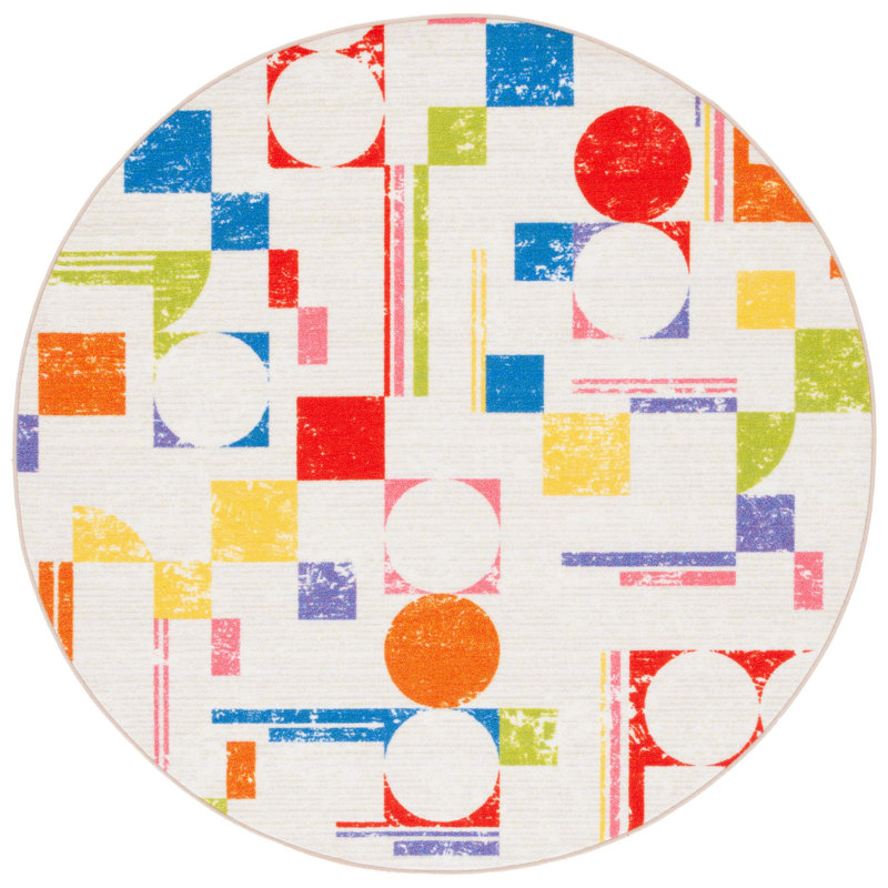 Chesney Kids Playhouse 200 Performance Machine Washable Rug, Round 5'