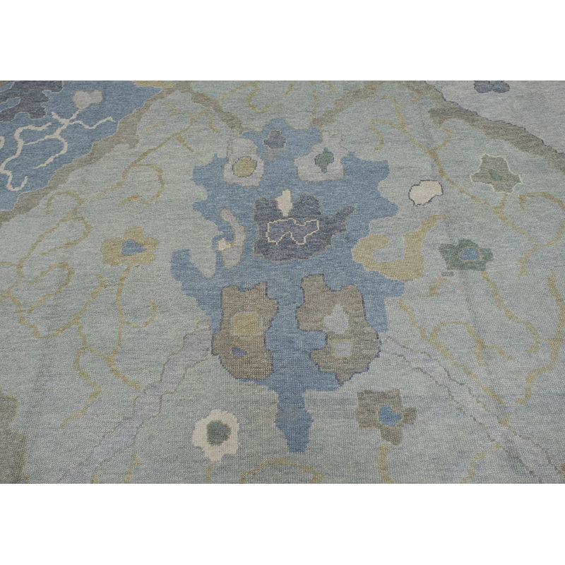 Tapis turc Oushak fait à la main 12 pi 5 po x 15 pi 3 po