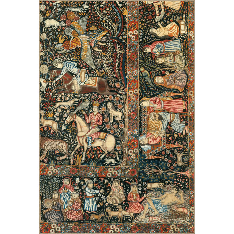 Tapis décoratif à motif floral, Rectangle 5 pi 1,02 po x 7 pi 6,55 po