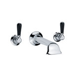 Classic Black Lever Wall Mounted Bathroom Faucet with Drain Assembly