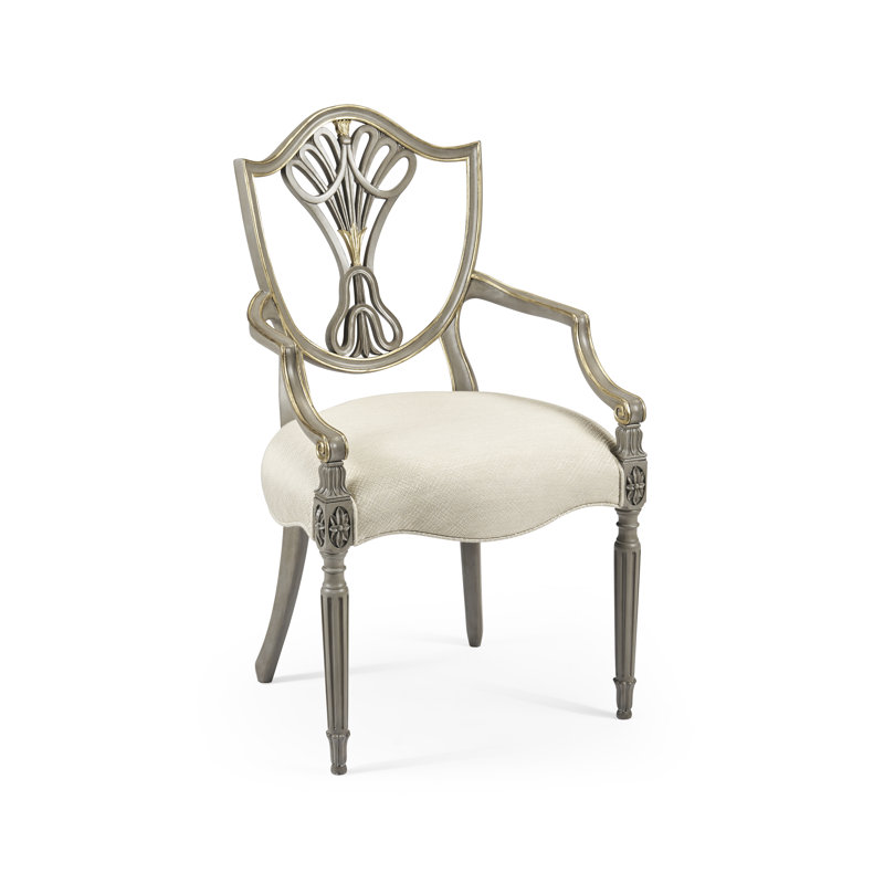Buckingham 20'' H Skipper Upholstered Acacia Armchair