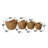 4 Piece Brown Seagrass Handmade Woven Storage Basket with Metal Handles Set