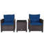 Ensemble de conversation en osier / rotin pour 2 personnes avec coussins