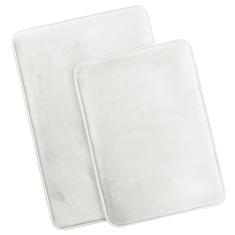 Steph Luxury Ultra Soft and Absorbent Memory Foam Bath Rug Set with Non-Slip Backing, Small: 17"W x 24"L / Large: 20"W x 34"L