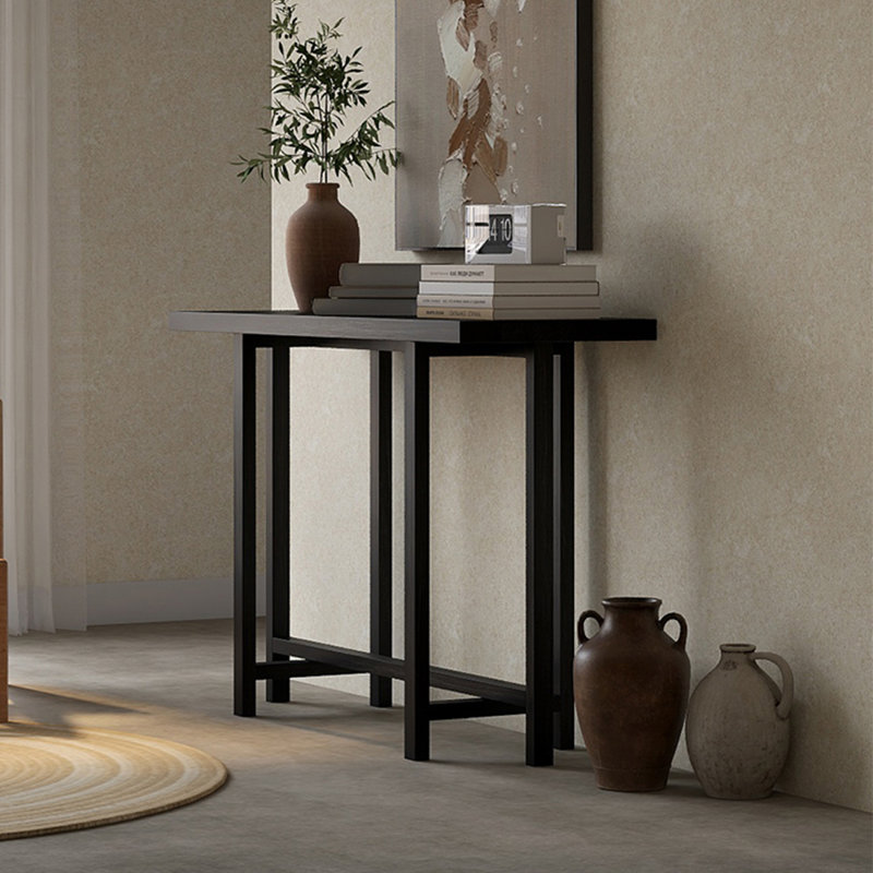 Console minimaliste en bois massif de style nordique, Noir