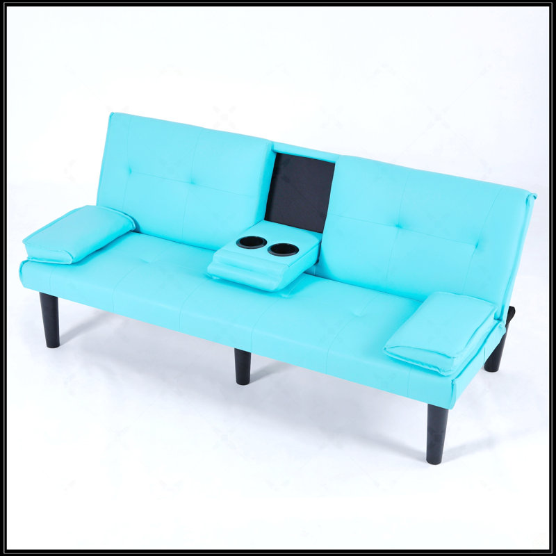 67-Inch PVC Multi-Functional Sofa Bed, Blue