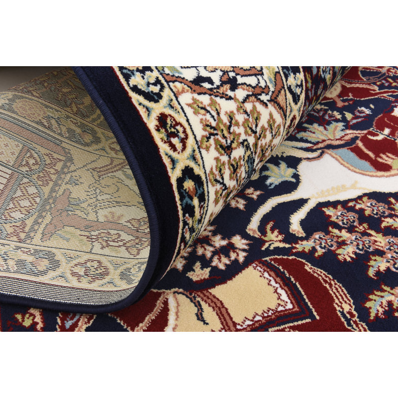 Ledger Oriental Indoor Rug, Rectangle 5'3" x 8', Blue
