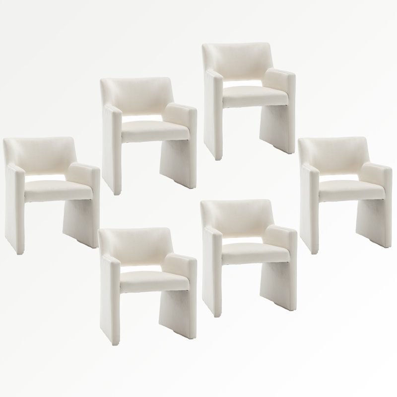 Chaise rembourrée en velours Hambrook, Beige