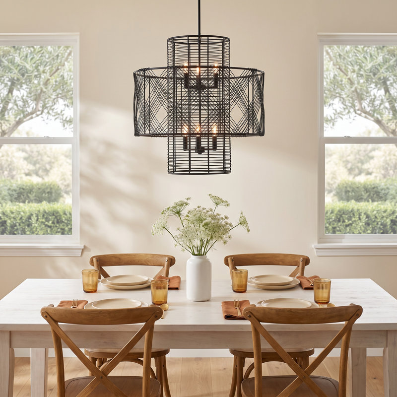 Brooke 6 - Light Tiered Chandelier, Black