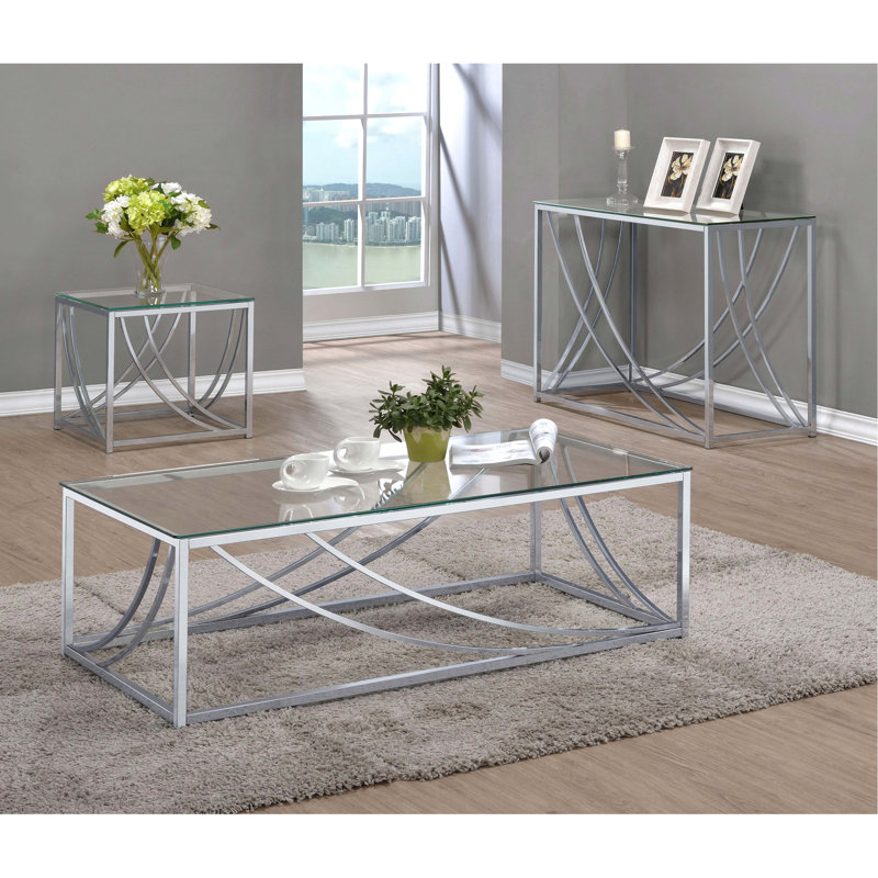 Square Glass Top End Table