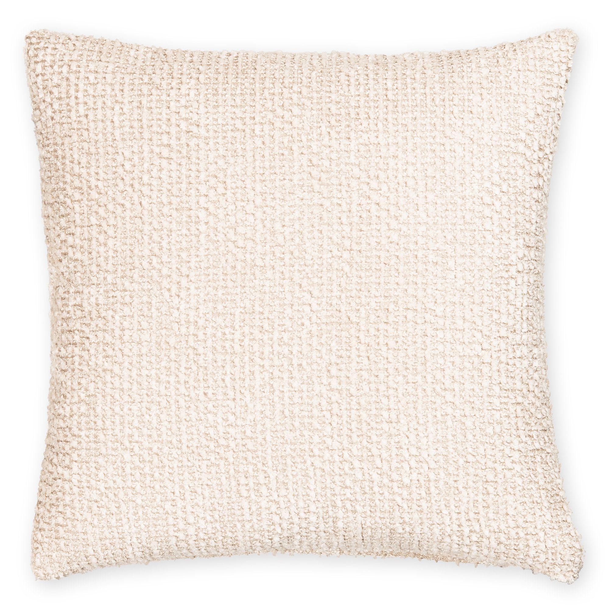 Cozy Chenille Disk Accent Pillow - Textured Sophistication and Comfort, Square 18", Feather, Beige