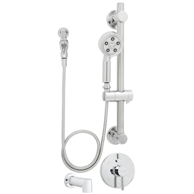 Robinet de baignoire et de douche thermostatique Neo, Chrome poli