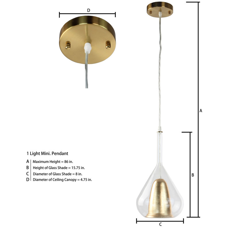 Mini-luminaire suspendu en laiton antique à 1 lumière, éclairage suspendu en verre double couche contemporain pour la salle à manger et la cuisine