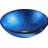 ANZZI Clavier 16.5'' Lustrous Blue Tempered Glass Circular Bathroom Sink