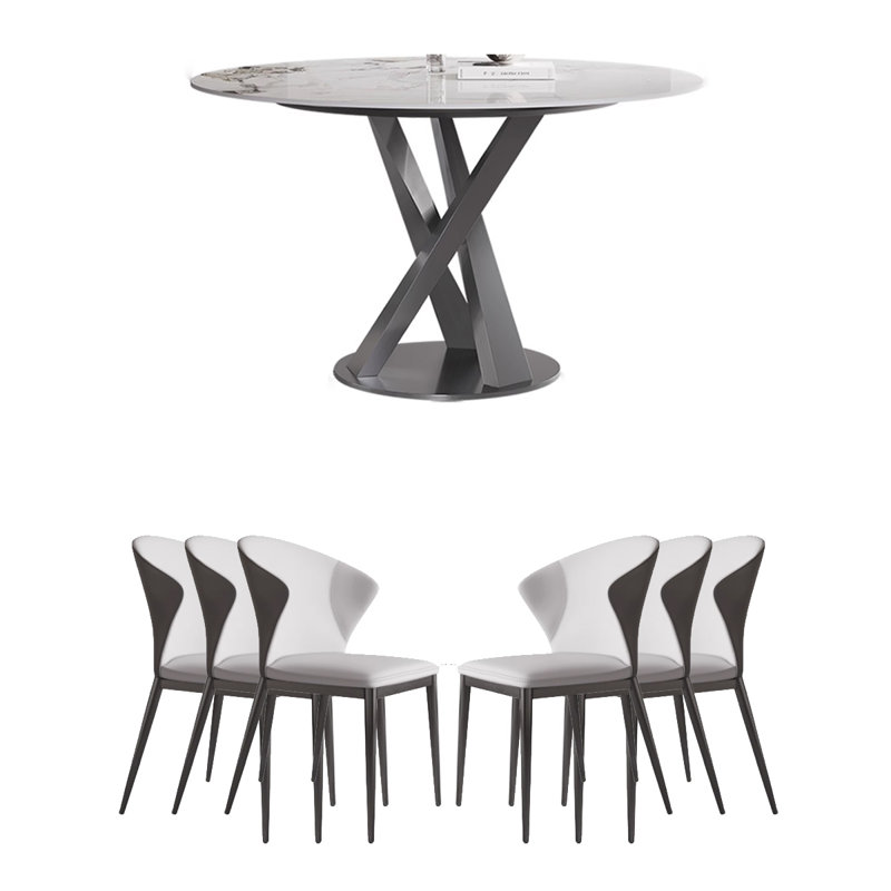 Ensemble de salle à manger italien, 7, 29.53" H x 47.25'' W x 47.25" D