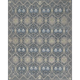 Savannah Wool Oriental Area Rug in Silver/Gray/Blue