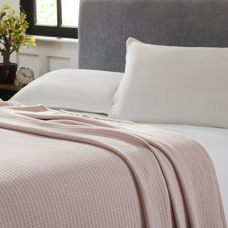 Couverture en coton , Simple, Vieux rose