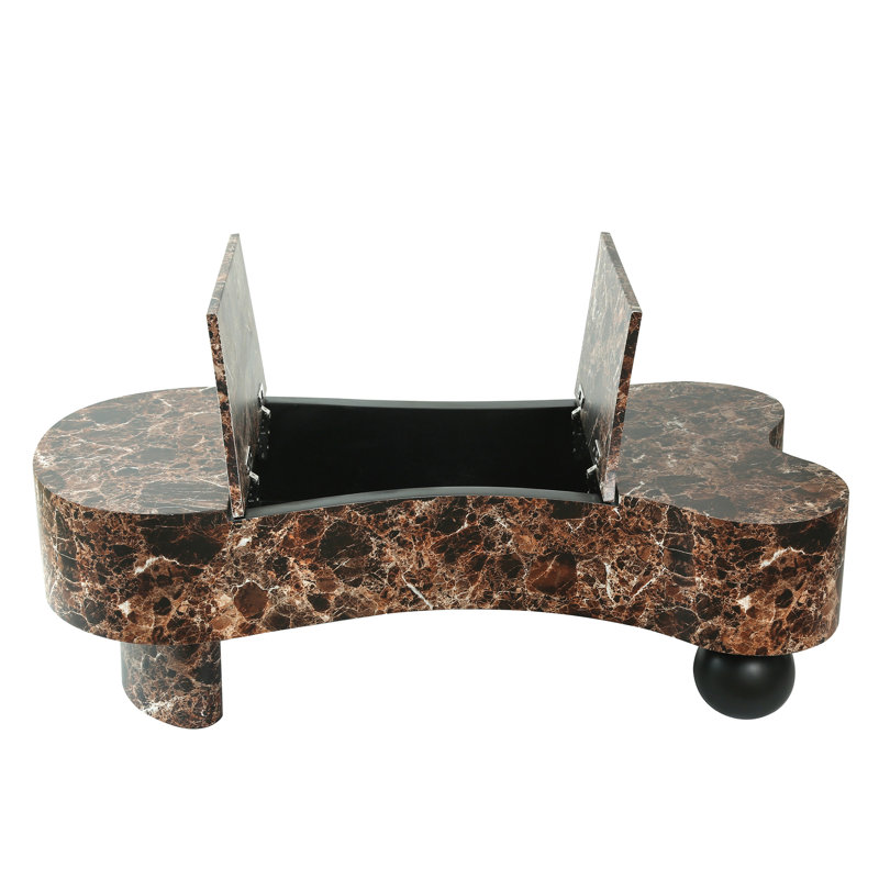 Table basse moderne en faux travertin