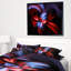 « fractal red connected rayures », reproduction d’impression sur toile tendue encadrée-26669203