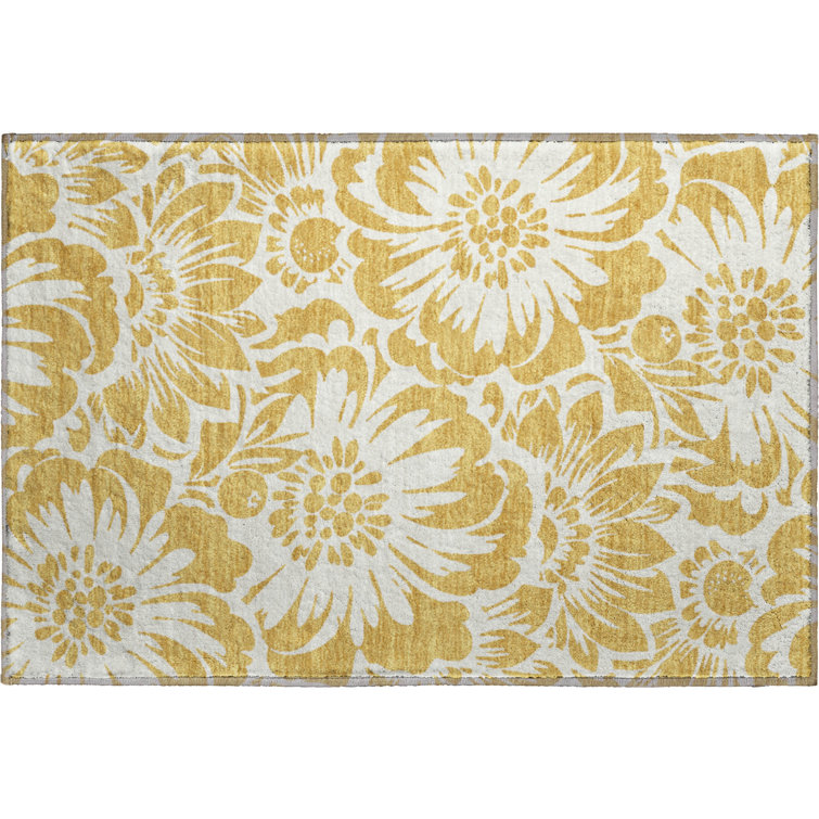 Premium Machine Washable Cerrito AMF551 Gold Rug