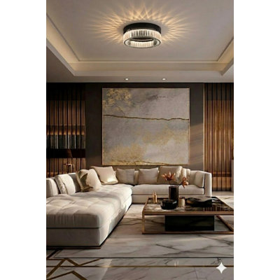 Modern LED Round Crystal Flush Mount 