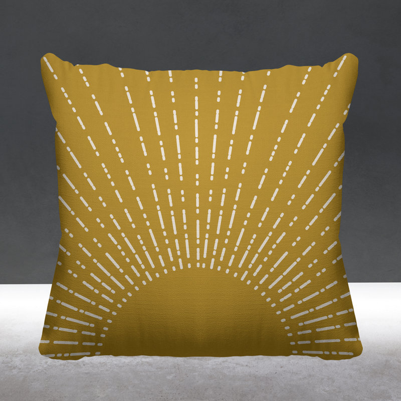 Bibo Abstract Outdoor Reversible Throw Pillow, Yellow, 17W" x 17H"