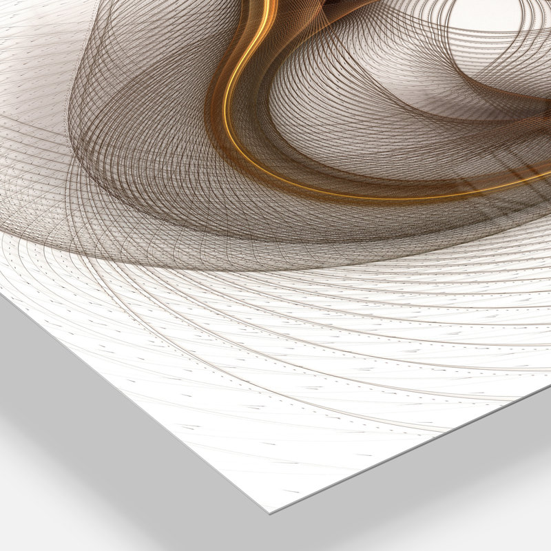 «Brown Abstract Fractal Flower», impression sans cadre sur métal, H 12 po x l 28 po x P 2 po