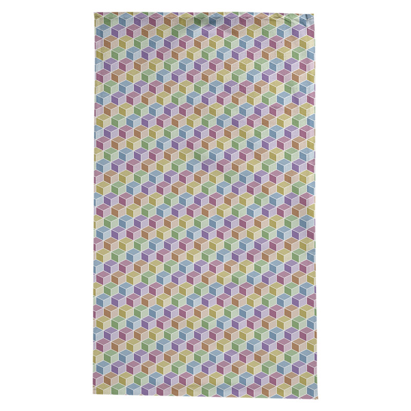 Avicia Cube Tablecloth, White/Rainbow