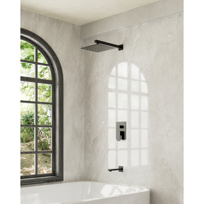 Ensemble de garniture de robinet de baignoire et douche à pression équilibrée avec soupape de douche brute de 10 pouces Crozet