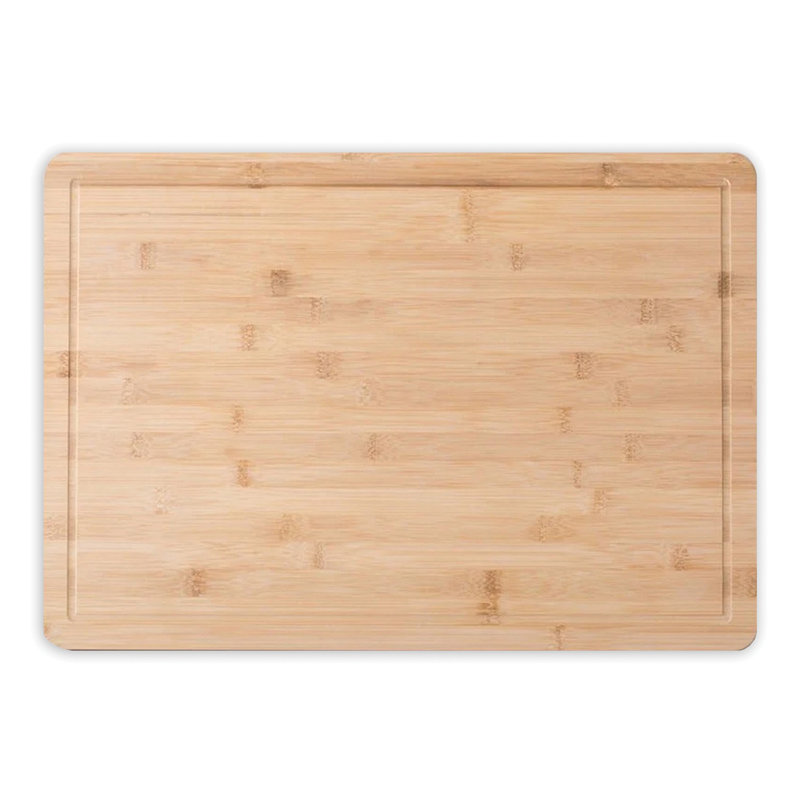 Large Rectangular Natural Bamboo Cutting Board with Juice Well