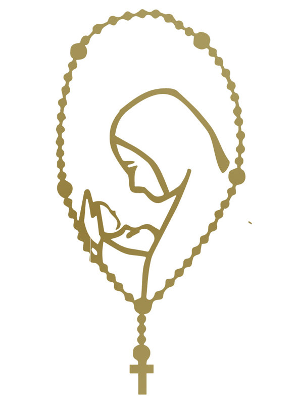 Décalcomanie murale marie rosary maman, H 24 po x l 12 po x P 0,01 po, Bourgogne