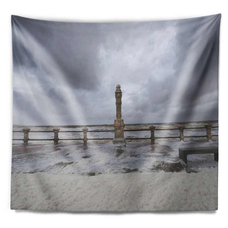 Pont de la tempête printanière en tapisserie Panorama, H 32 po x l 39 po