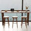 Comptoir de bar rectangulaire en bois massif Minimalist Brown-605659977